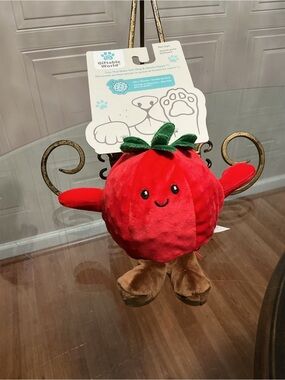 Brand New Giftable Tomato With Legs Dog Toy  with Squeaker 6”